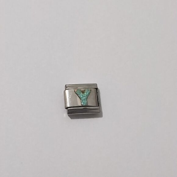 Y Italian Link Stainless Steel Charm for Nomination Style Bracelet‎ - Picture 1 of 2